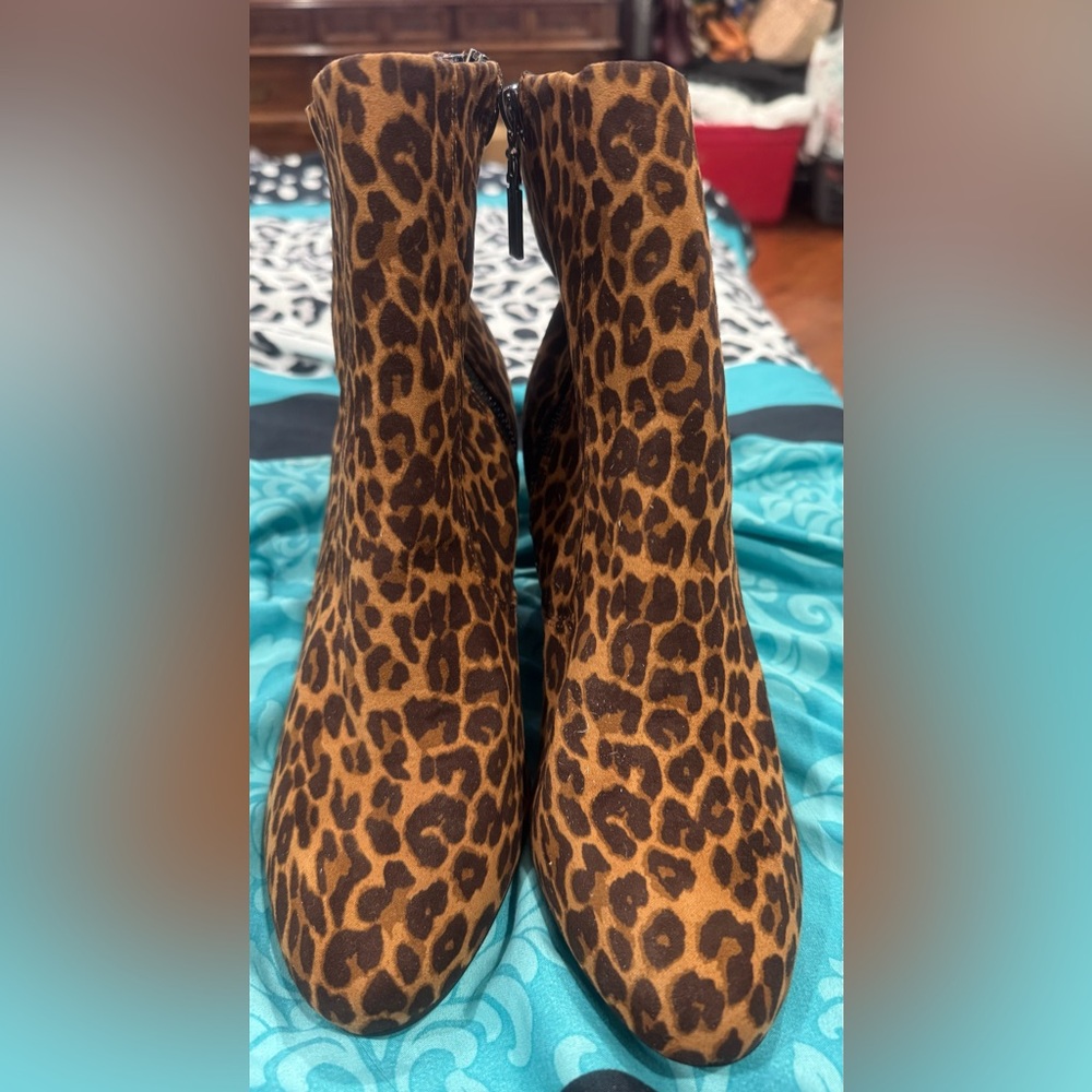 Wilda Brown Leopard Ankle Boots